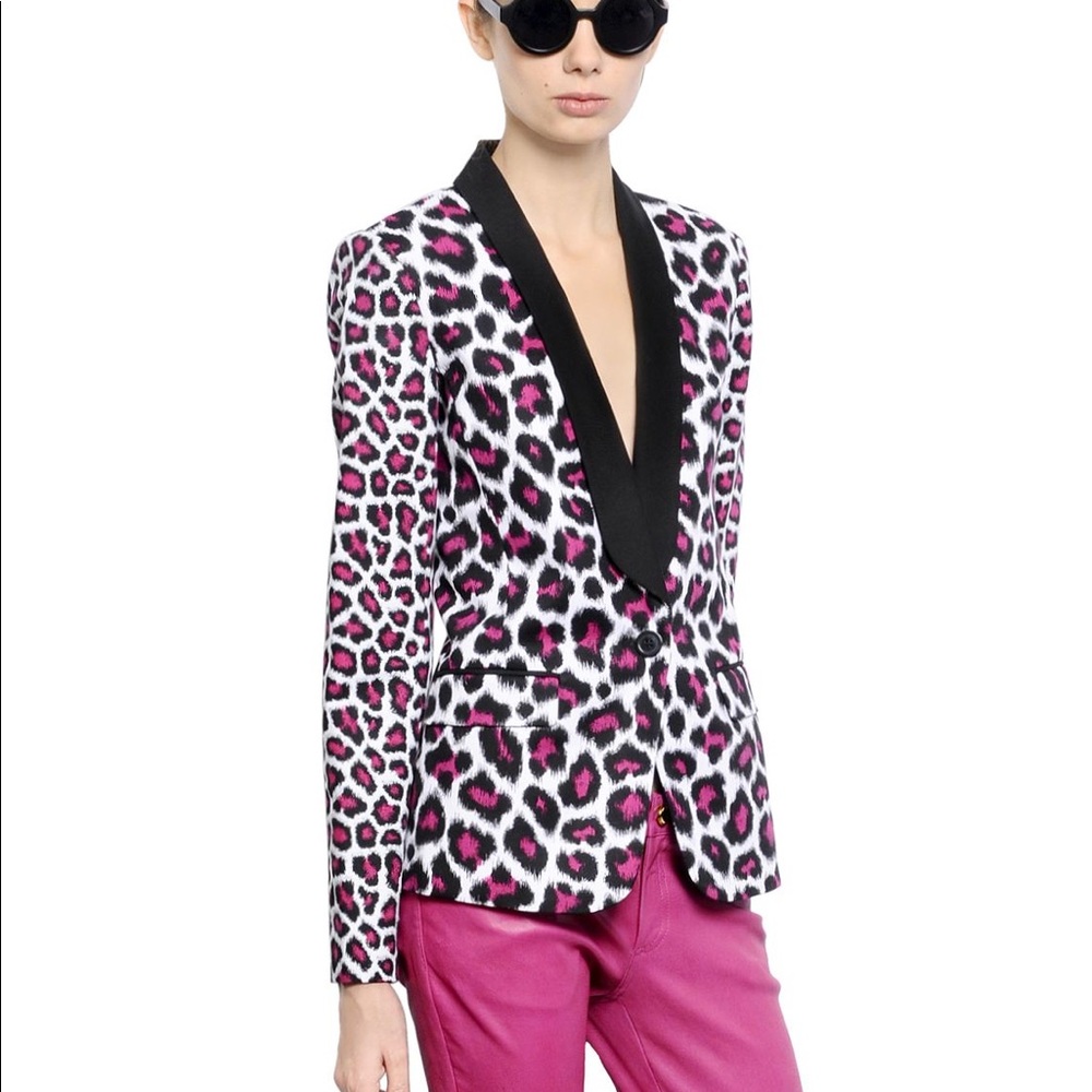 NWT Michael Kors smoking jacket -Pink Leopard